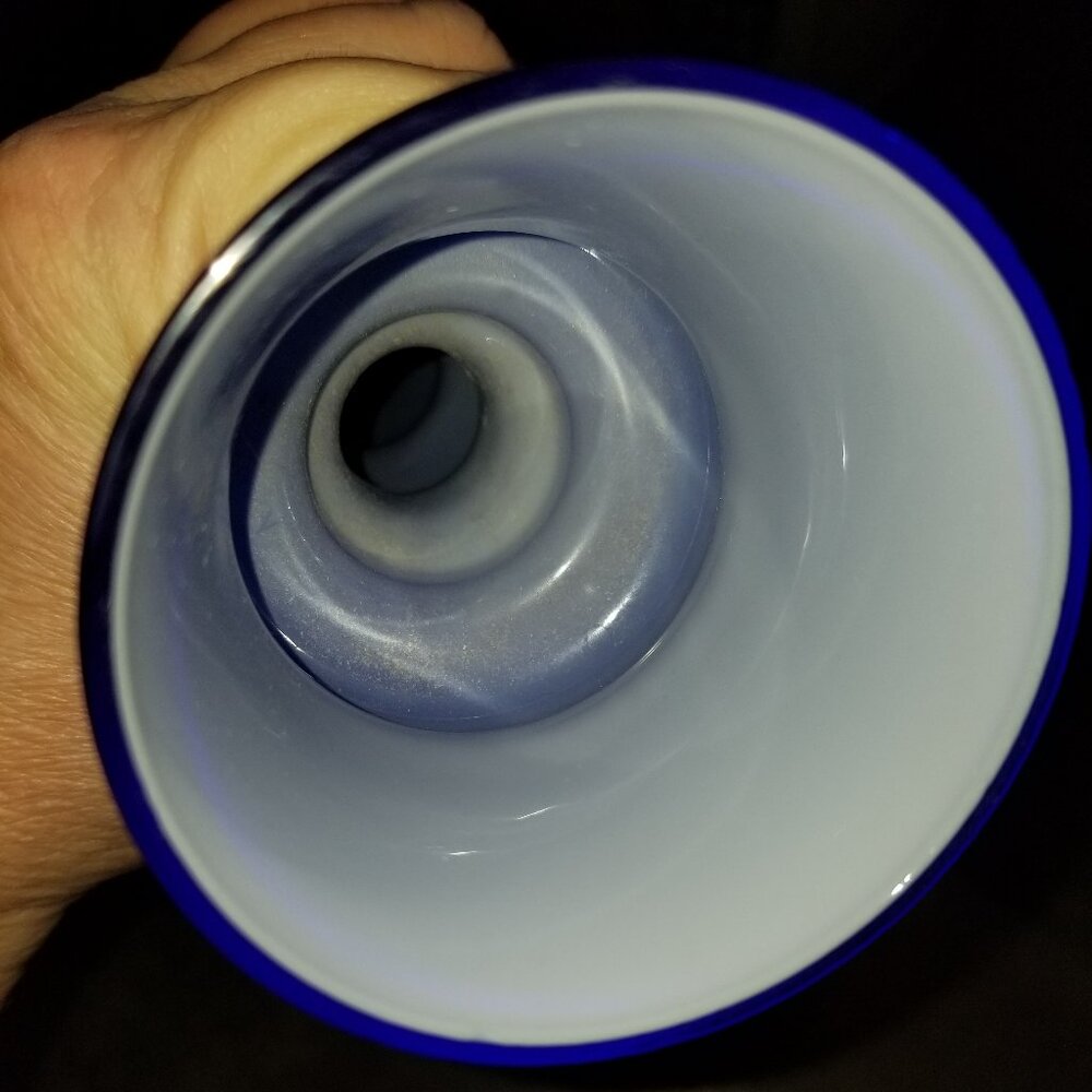 Vintage Enesco Deep Blue Cased Vase - Picture 6 of 7